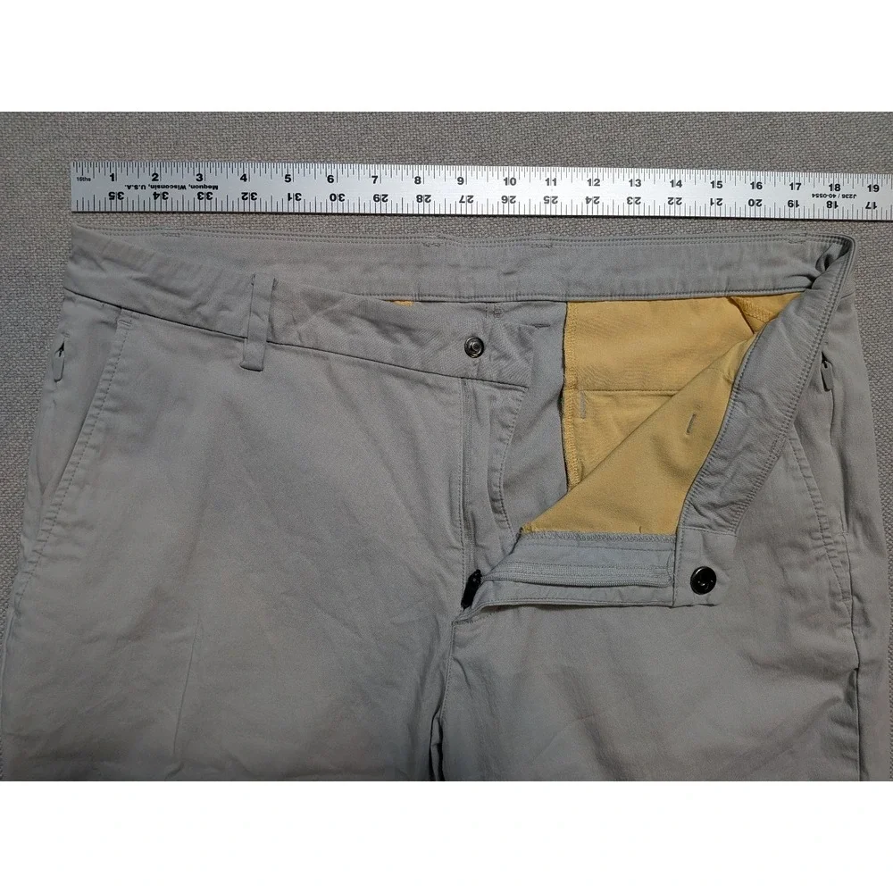 Birddogs Pants Men's Stone 36x32 Cotton Blend Stretch Chino Golf Travel
